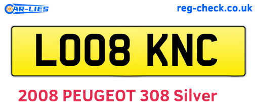 LO08KNC are the vehicle registration plates.