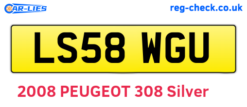 LS58WGU are the vehicle registration plates.
