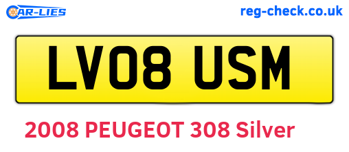 LV08USM are the vehicle registration plates.
