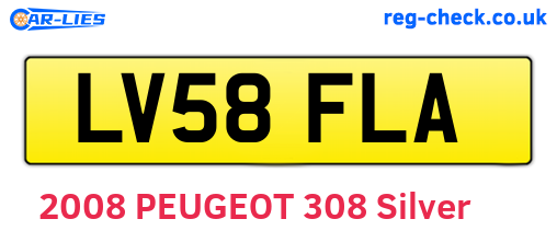 LV58FLA are the vehicle registration plates.
