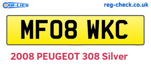 MF08WKC are the vehicle registration plates.