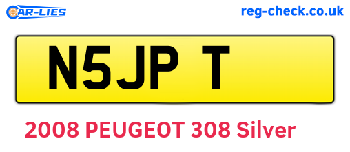 N5JPT are the vehicle registration plates.