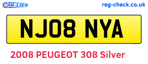 NJ08NYA are the vehicle registration plates.