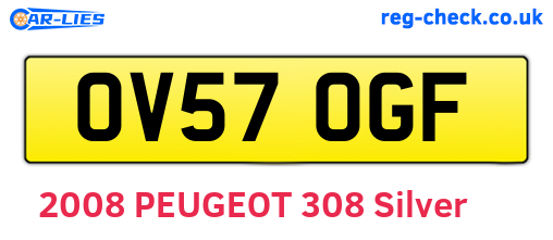 OV57OGF are the vehicle registration plates.