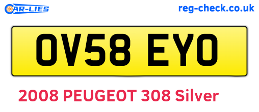OV58EYO are the vehicle registration plates.