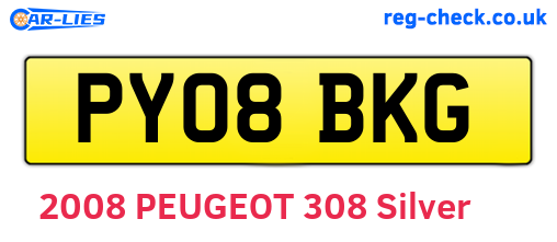 PY08BKG are the vehicle registration plates.