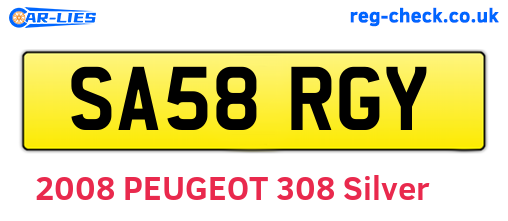 SA58RGY are the vehicle registration plates.