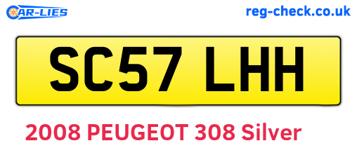 SC57LHH are the vehicle registration plates.