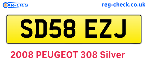 SD58EZJ are the vehicle registration plates.