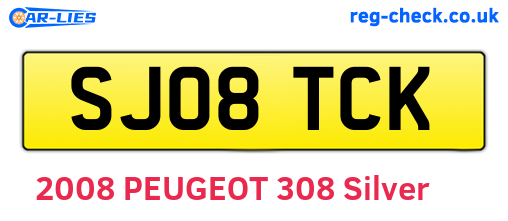 SJ08TCK are the vehicle registration plates.