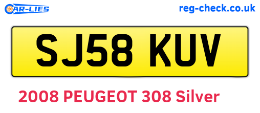 SJ58KUV are the vehicle registration plates.