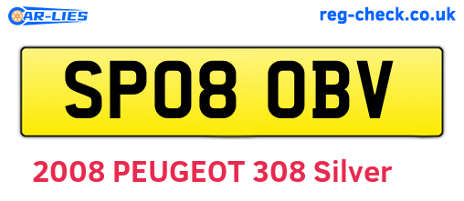 SP08OBV are the vehicle registration plates.