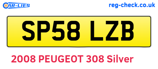 SP58LZB are the vehicle registration plates.