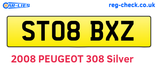 ST08BXZ are the vehicle registration plates.