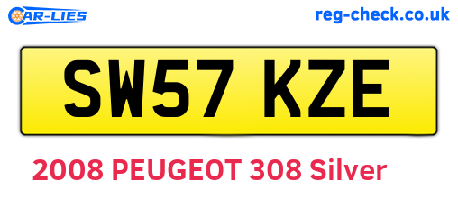 SW57KZE are the vehicle registration plates.