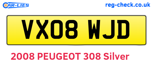 VX08WJD are the vehicle registration plates.