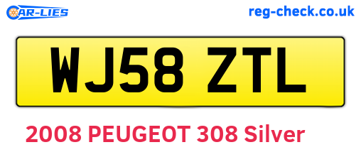 WJ58ZTL are the vehicle registration plates.