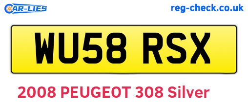WU58RSX are the vehicle registration plates.