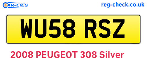 WU58RSZ are the vehicle registration plates.