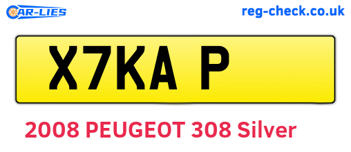 X7KAP are the vehicle registration plates.
