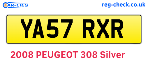 YA57RXR are the vehicle registration plates.