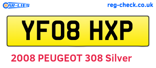 YF08HXP are the vehicle registration plates.
