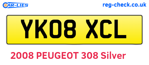 YK08XCL are the vehicle registration plates.