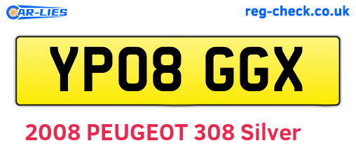 YP08GGX are the vehicle registration plates.