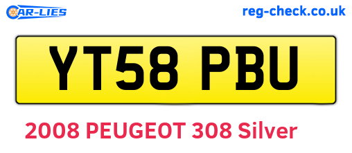 YT58PBU are the vehicle registration plates.