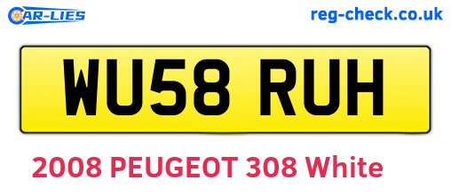WU58RUH are the vehicle registration plates.