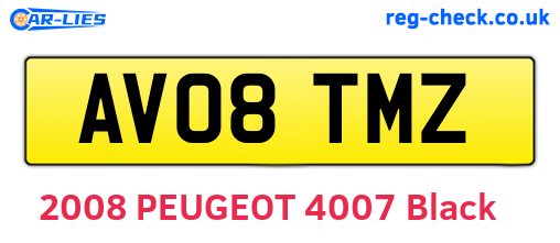 AV08TMZ are the vehicle registration plates.