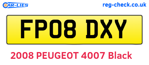 FP08DXY are the vehicle registration plates.
