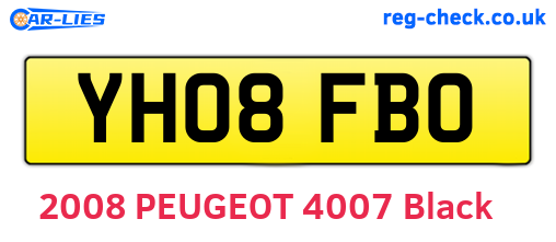YH08FBO are the vehicle registration plates.