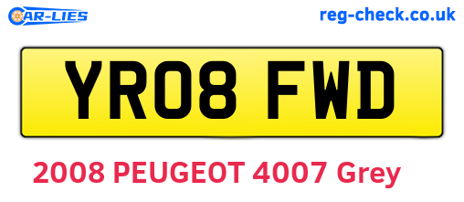 YR08FWD are the vehicle registration plates.
