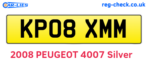 KP08XMM are the vehicle registration plates.