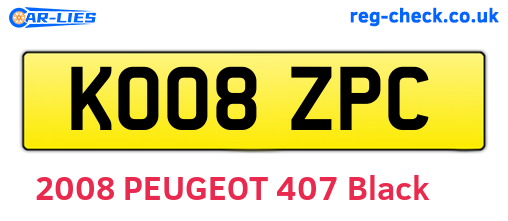 KO08ZPC are the vehicle registration plates.