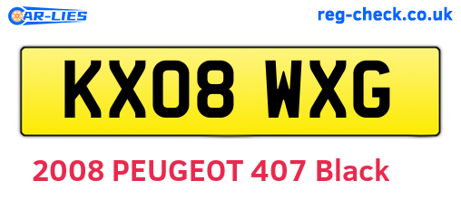 KX08WXG are the vehicle registration plates.