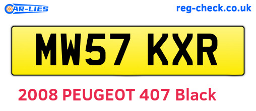 MW57KXR are the vehicle registration plates.