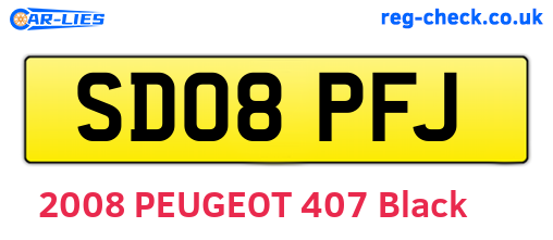 SD08PFJ are the vehicle registration plates.