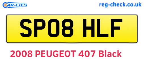 SP08HLF are the vehicle registration plates.