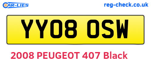 YY08OSW are the vehicle registration plates.