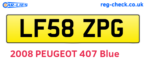 LF58ZPG are the vehicle registration plates.