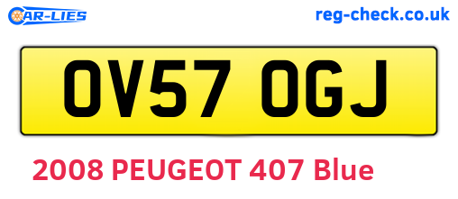 OV57OGJ are the vehicle registration plates.