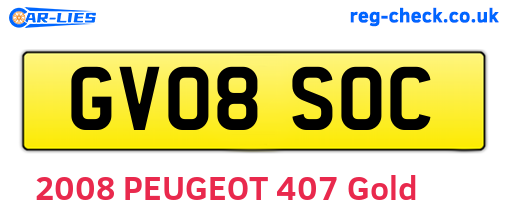 GV08SOC are the vehicle registration plates.