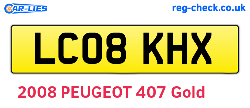 LC08KHX are the vehicle registration plates.