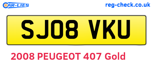 SJ08VKU are the vehicle registration plates.
