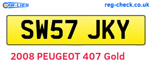 SW57JKY are the vehicle registration plates.