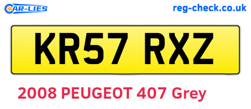 KR57RXZ are the vehicle registration plates.