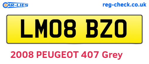LM08BZO are the vehicle registration plates.
