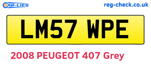 LM57WPE are the vehicle registration plates.
